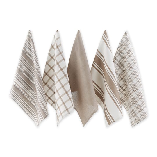 DII® Assorted Brown Woven Dishtowel (Set of 5) | 18" x 28" | Michaels®